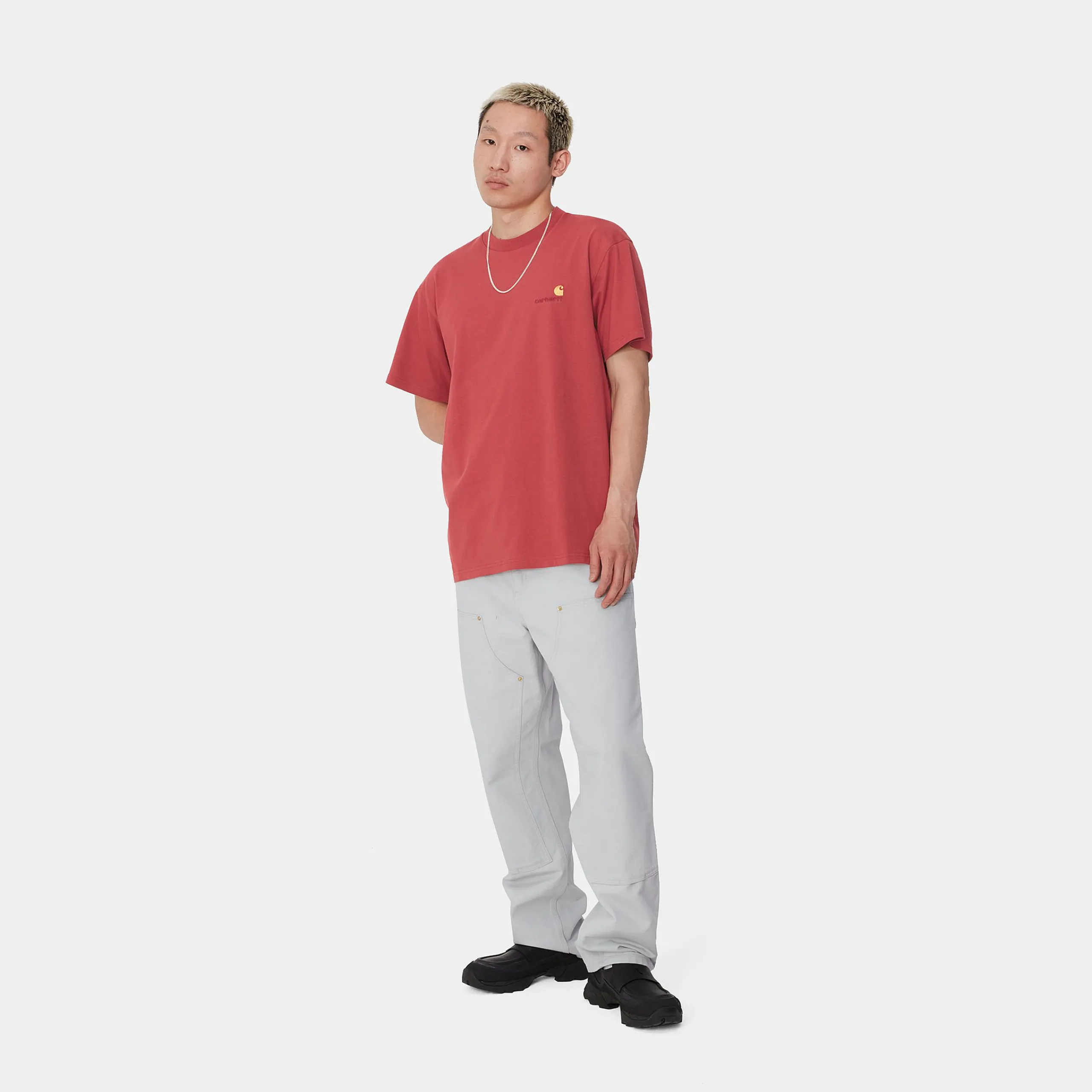 T-Shirts & Polos>Carhartt WIP S/S American Script T-Shirt Tuscany