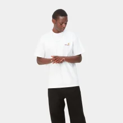 T-Shirts & Polos>Carhartt WIP S/S American Script T-Shirt White