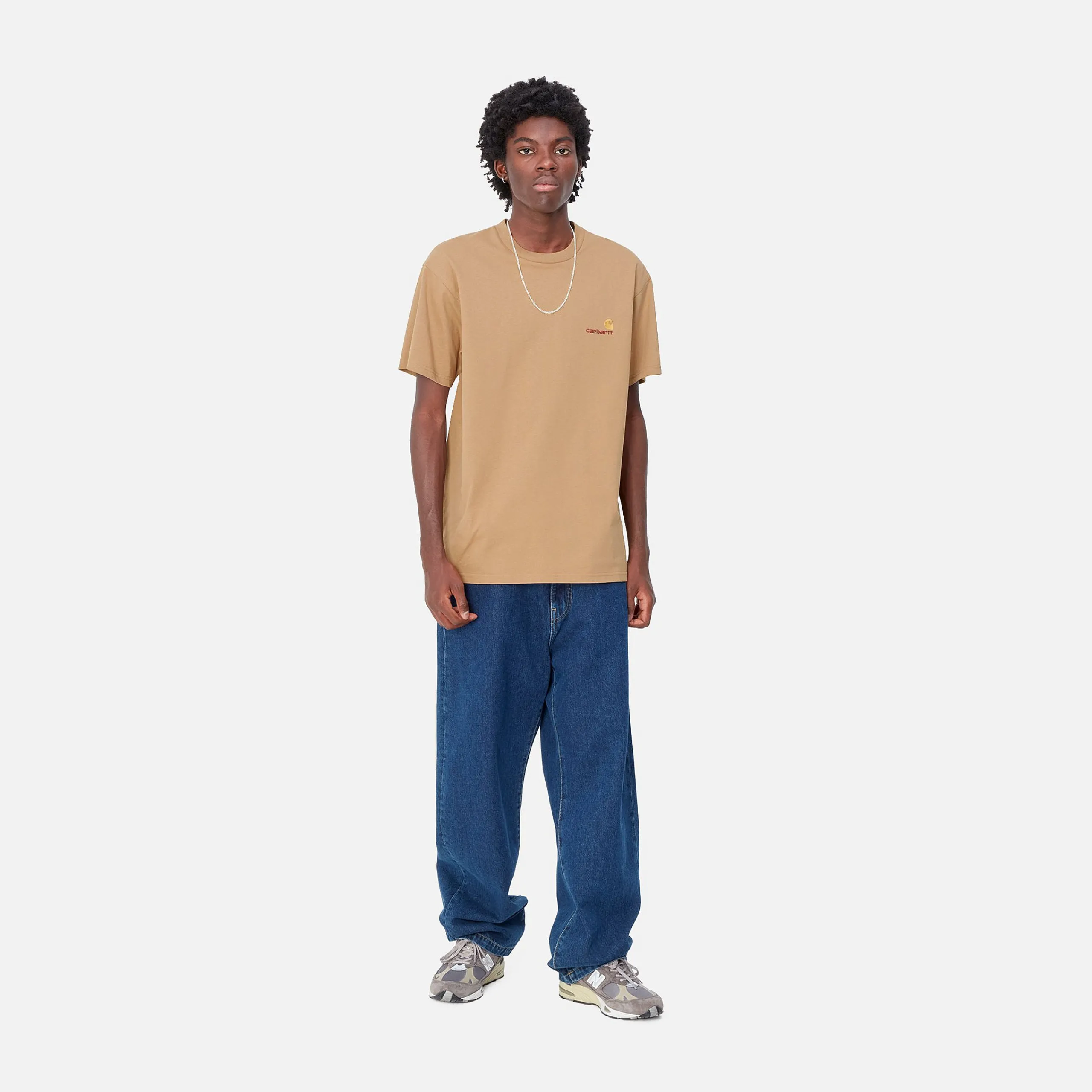 T-Shirts & Polos>Carhartt WIP S/S American Script T-Shirt Peanut