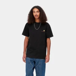 T-Shirts & Polos>Carhartt WIP S/S American Script T-Shirt Black