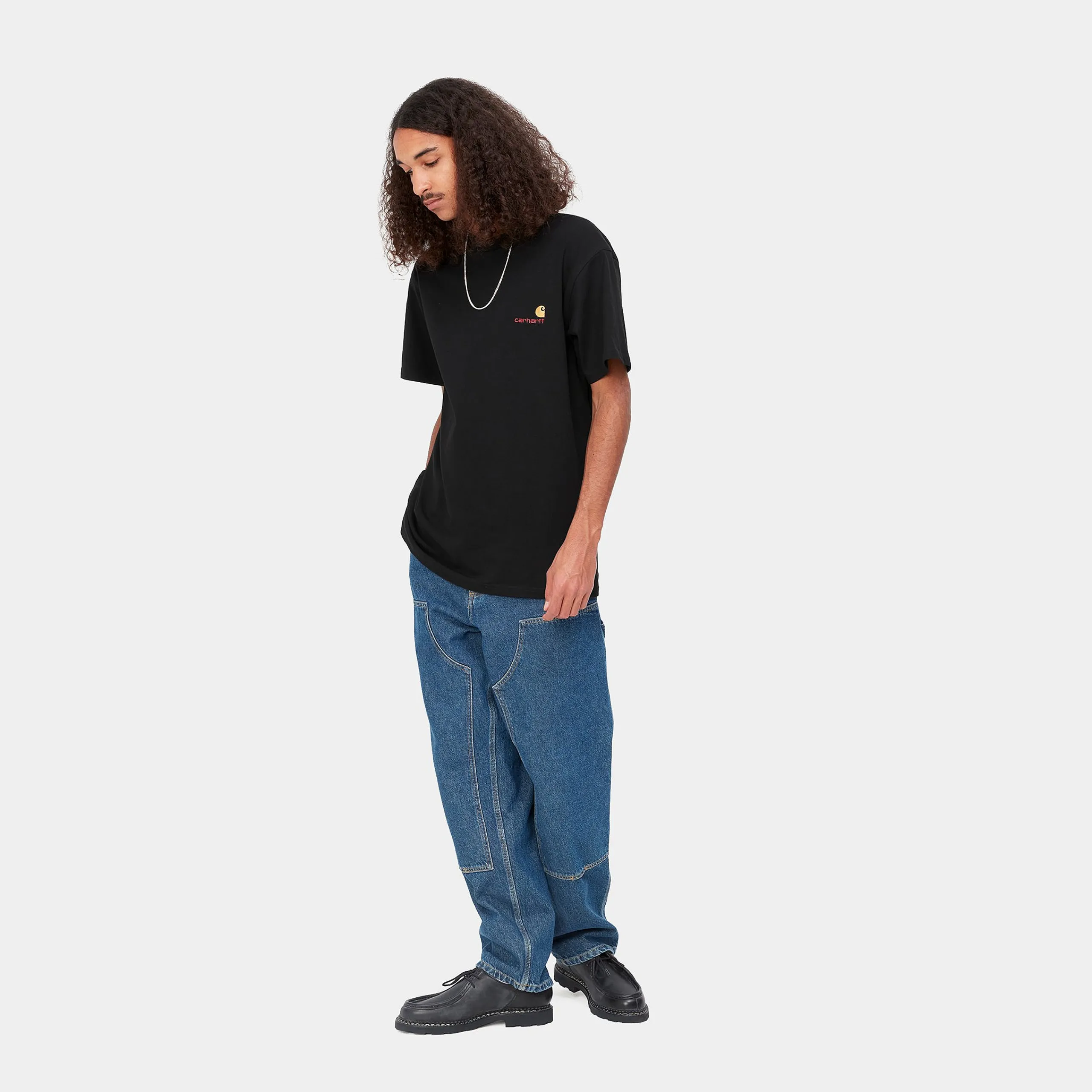 T-Shirts & Polos>Carhartt WIP S/S American Script T-Shirt Black