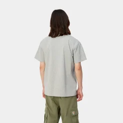 T-Shirts & Polos>Carhartt WIP S/S American Script T-Shirt Grey Heather