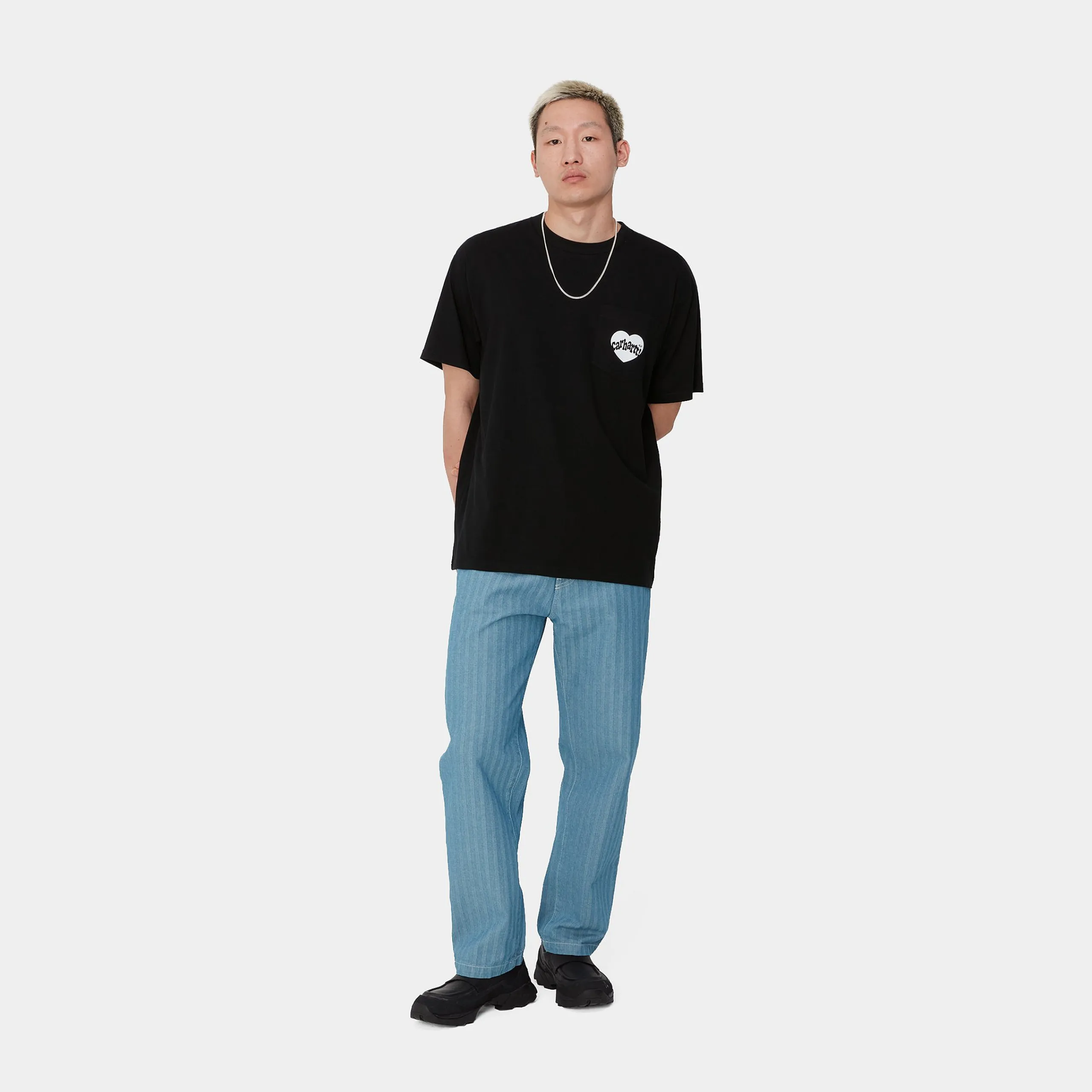 T-Shirts & Polos>Carhartt WIP S/S Amour Pocket T-Shirt Black / White
