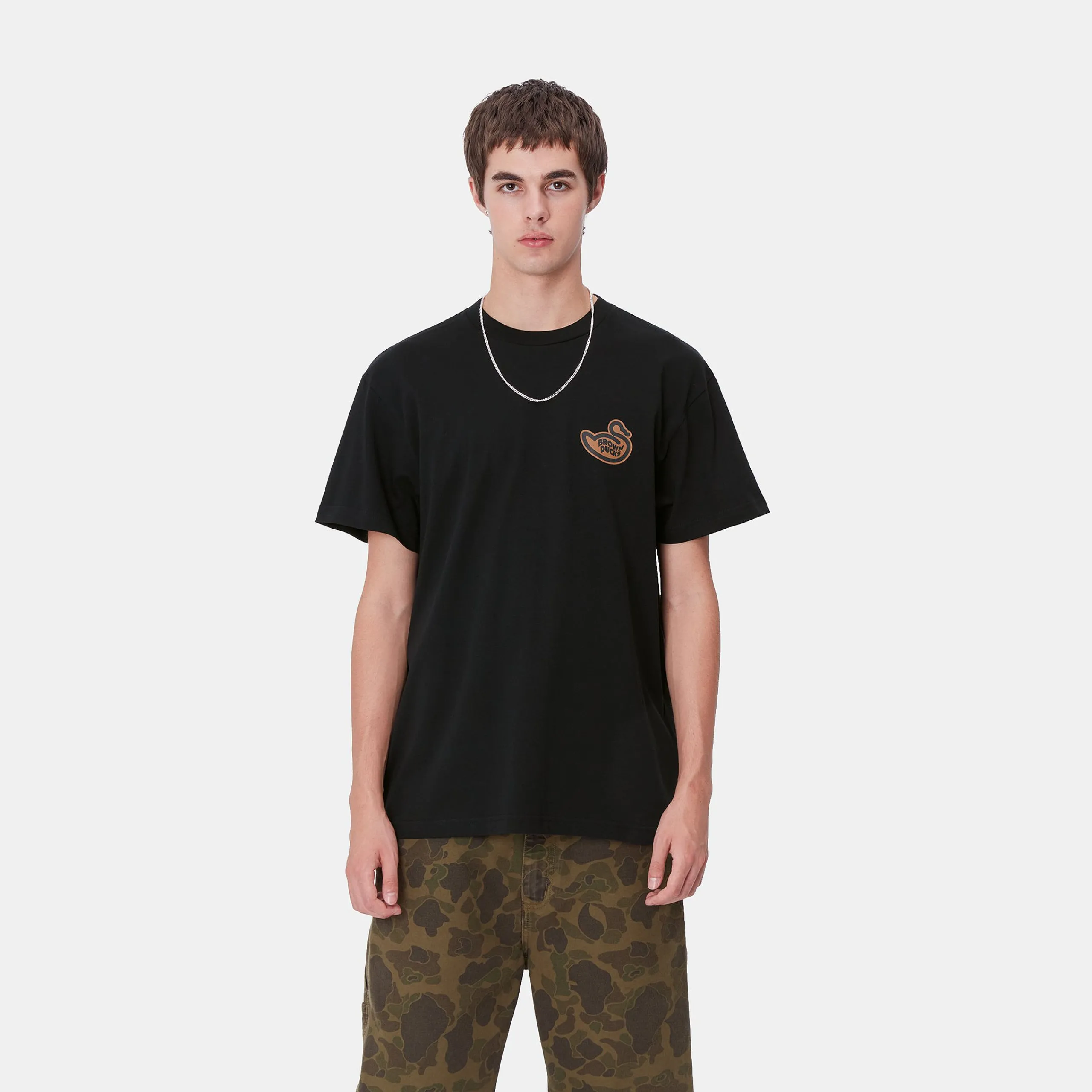 T-Shirts & Polos>Carhartt WIP S/S Brown Ducks T-Shirt Black