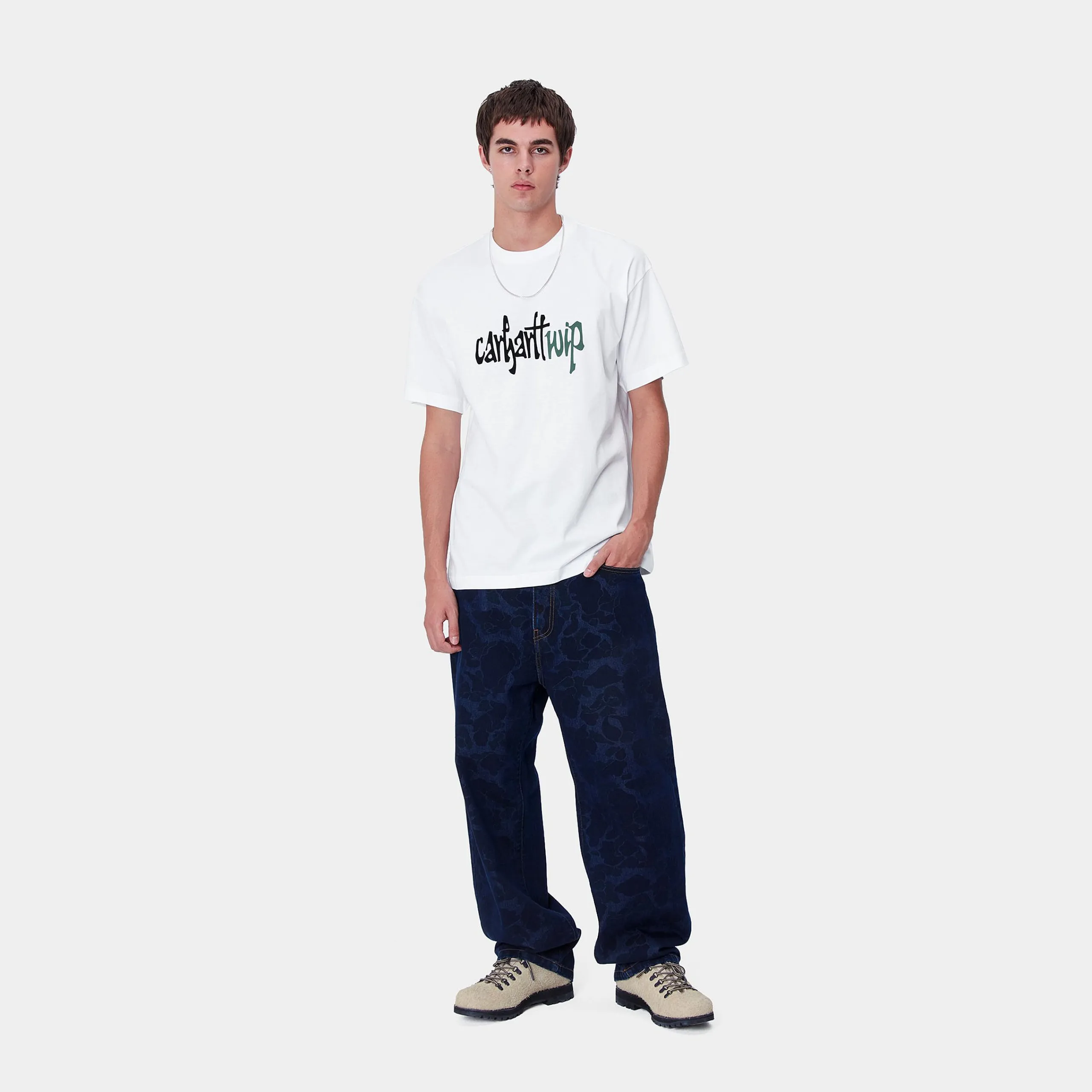 T-Shirts & Polos>Carhartt WIP S/S Brush WIP T-Shirt White