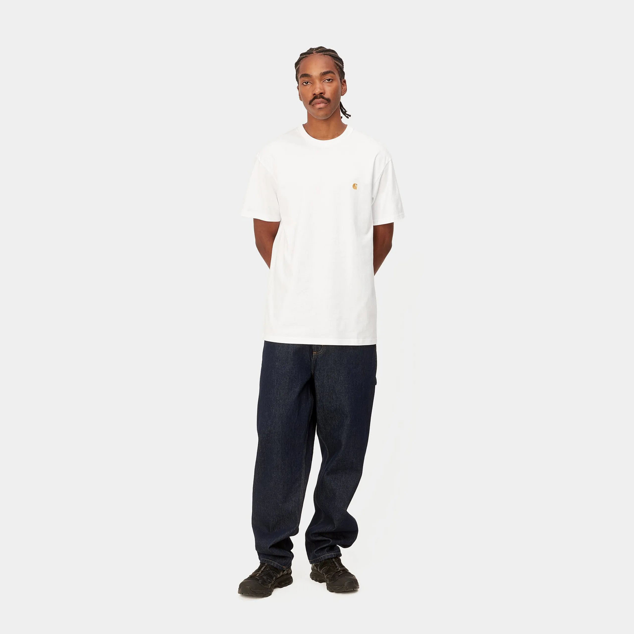 T-Shirts & Polos>Carhartt WIP S/S Chase T-Shirt White / Gold