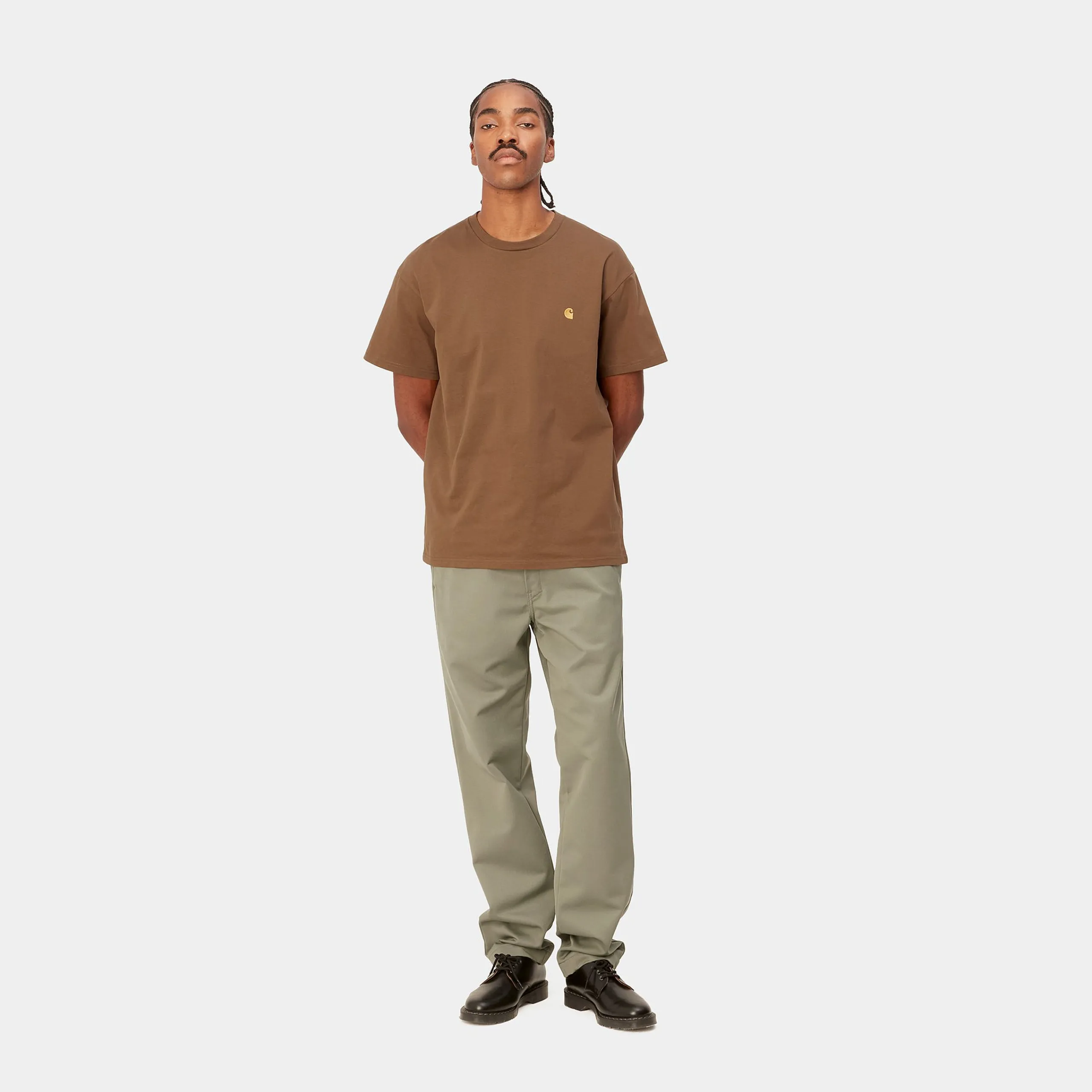 T-Shirts & Polos>Carhartt WIP S/S Chase T-Shirt Tamarind / Gold