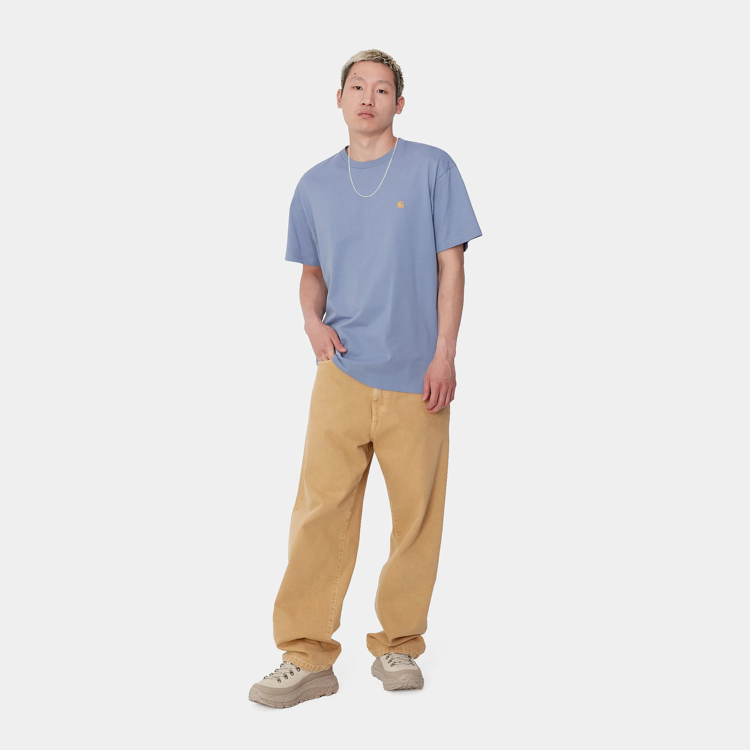 T-Shirts & Polos>Carhartt WIP S/S Chase T-Shirt Charm Blue / Gold