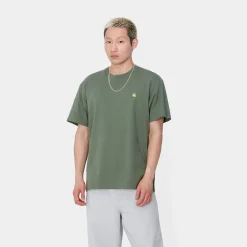 T-Shirts & Polos>Carhartt WIP S/S Chase T-Shirt Duck Green / Gold