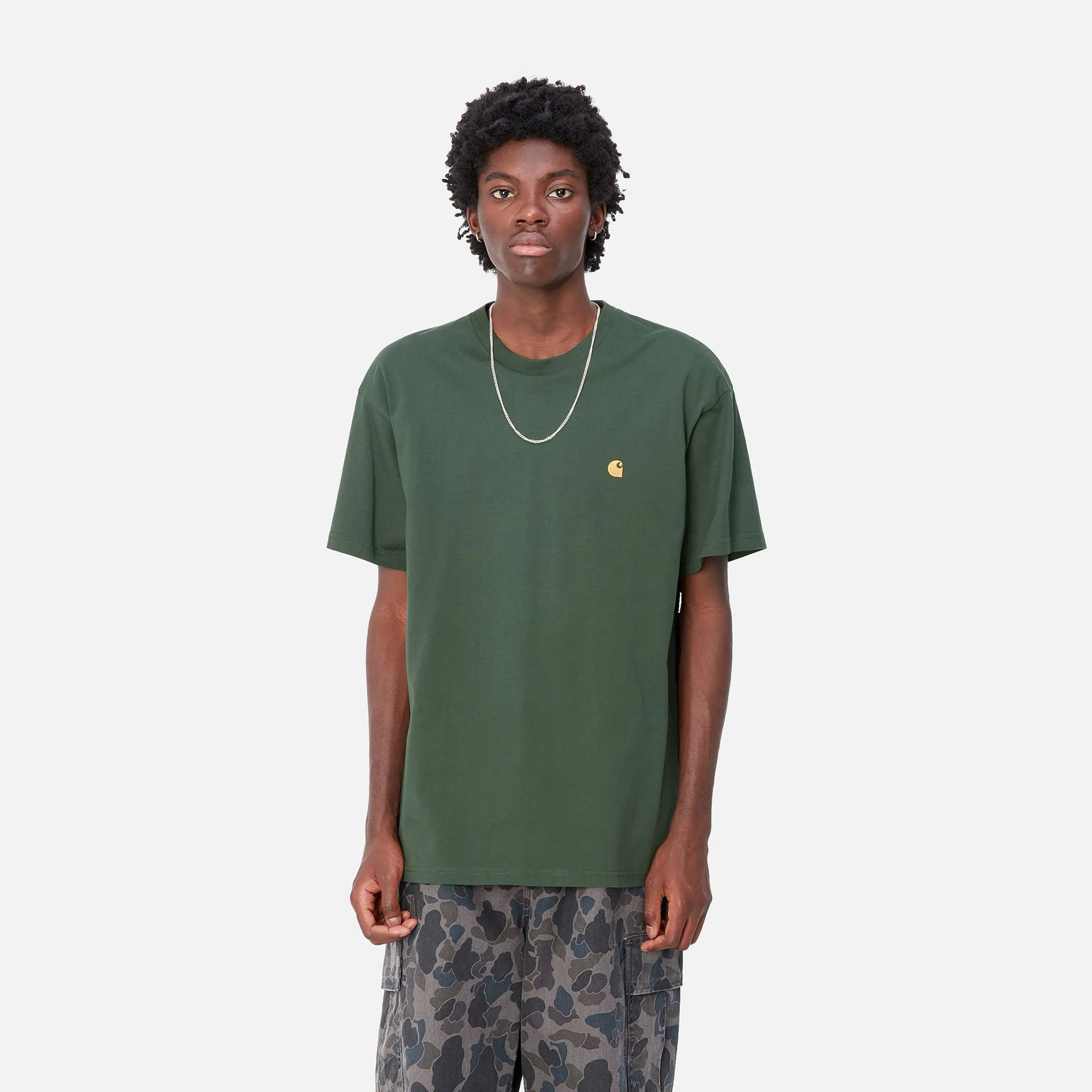T-Shirts & Polos>Carhartt WIP S/S Chase T-Shirt Sycamore Tree / Gold
