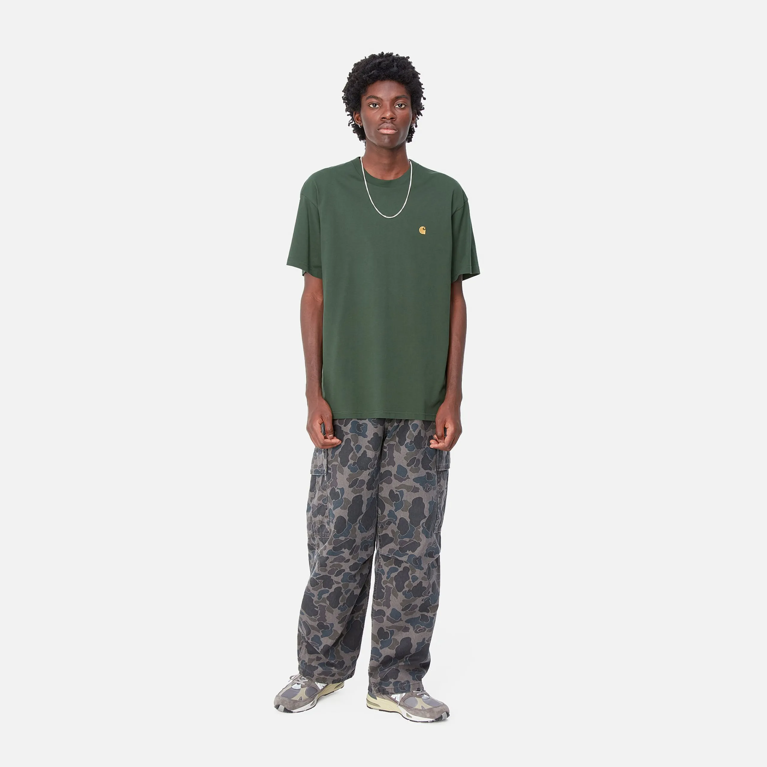 T-Shirts & Polos>Carhartt WIP S/S Chase T-Shirt Sycamore Tree / Gold