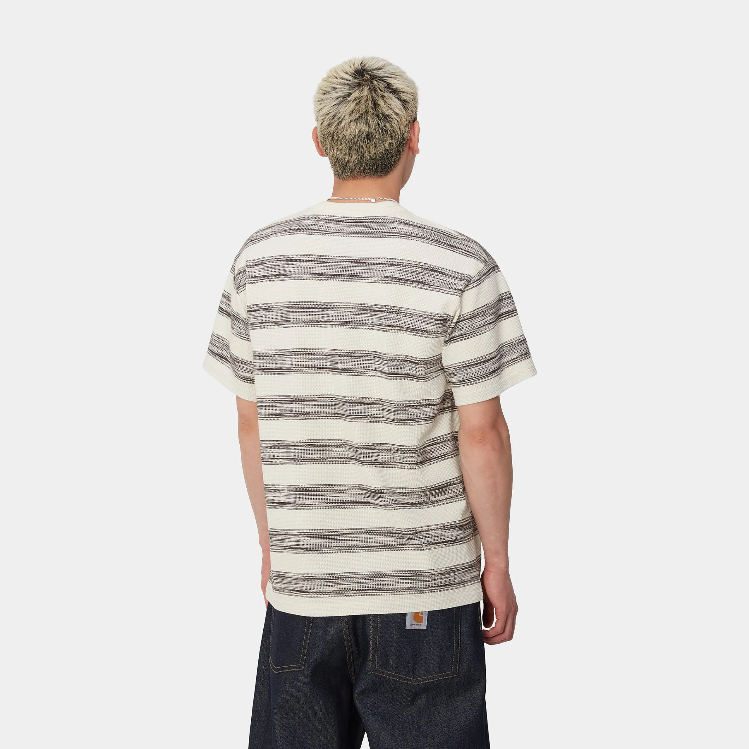 T-Shirts & Polos>Carhartt WIP S/S Dodson Pocket T-Shirt Dodson Stripe Horizontal, Natural