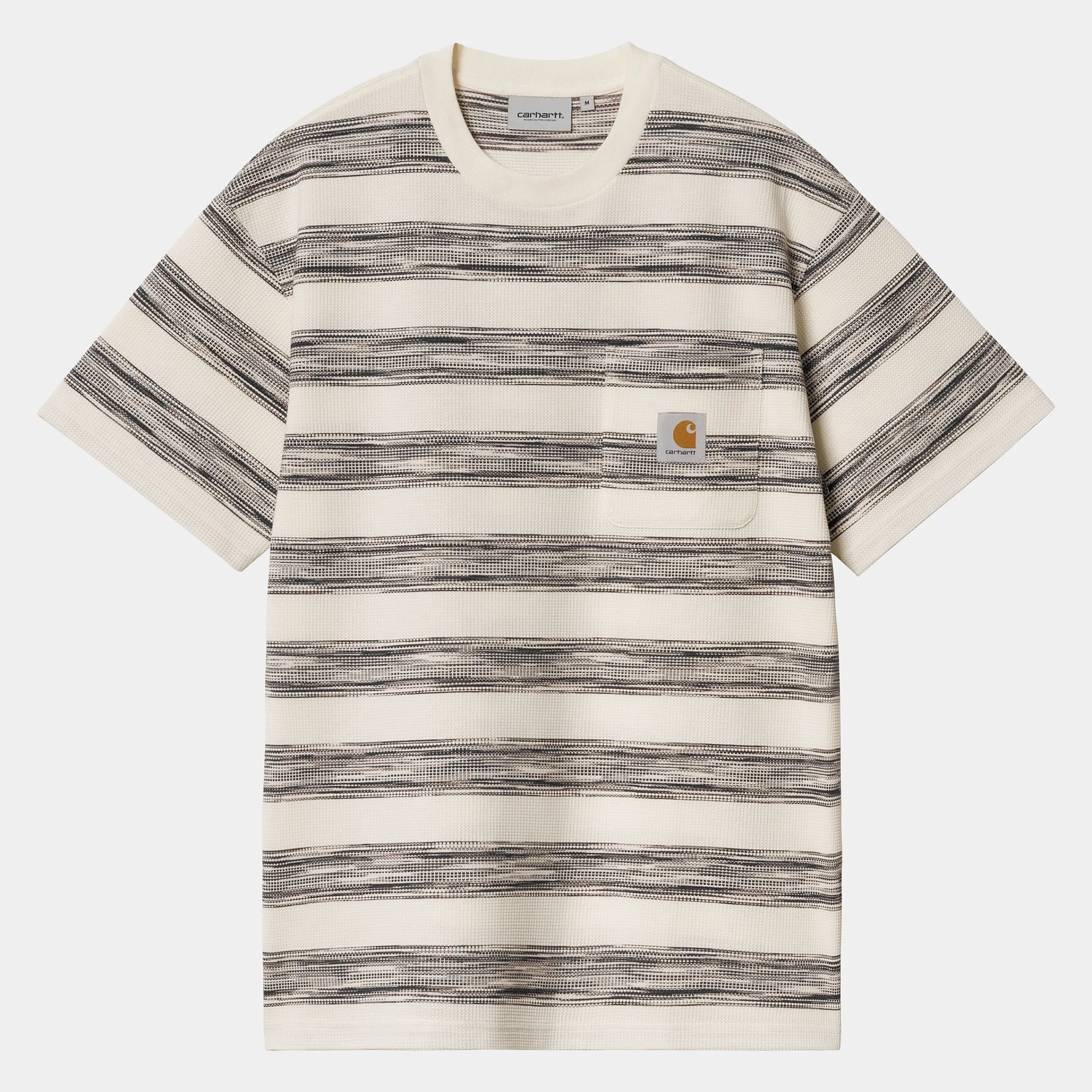 T-Shirts & Polos>Carhartt WIP S/S Dodson Pocket T-Shirt Dodson Stripe Horizontal, Natural