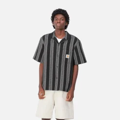 Hemden>Carhartt WIP S/S Dodson Shirt Dodson Stripe, Black