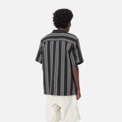 Hemden>Carhartt WIP S/S Dodson Shirt Dodson Stripe, Black