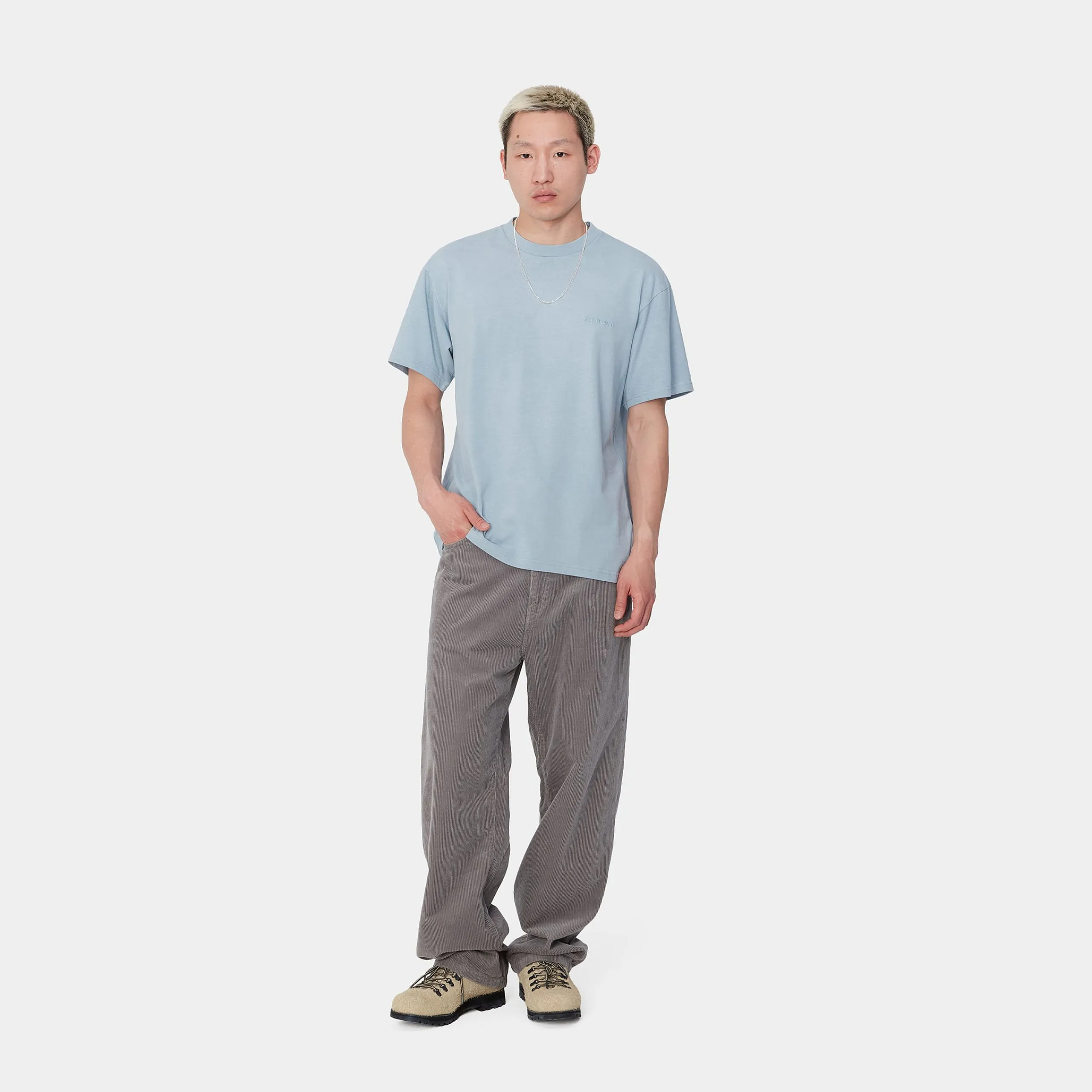 T-Shirts & Polos>Carhartt WIP S/S Duster Script T-Shirt Misty Sky