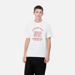 T-Shirts & Polos>Carhartt WIP S/S Fun Run T-Shirt White / Red
