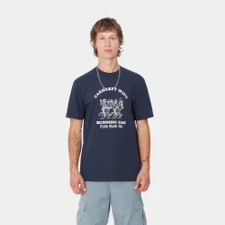 T-Shirts & Polos>Carhartt WIP S/S Fun Run T-Shirt Air Force Blue / White