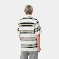 T-Shirts & Polos>Carhartt WIP S/S Gaines Rugby Shirt Gaines Stripe, Wax