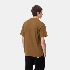 T-Shirts & Polos>Carhartt WIP S/S Heart Train Pocket T-Shirt Hamilton Brown