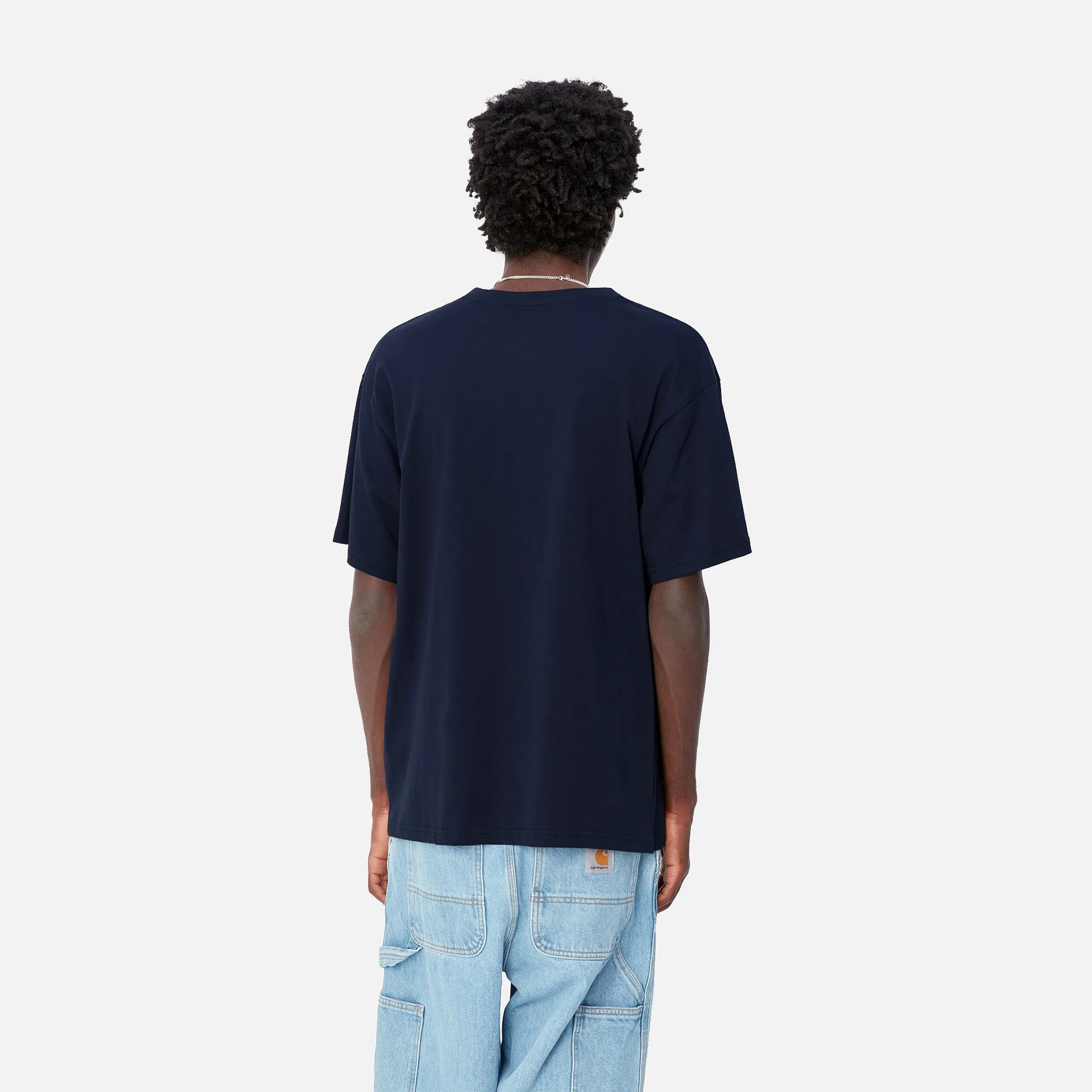 T-Shirts & Polos>Carhartt WIP S/S Madison T-Shirt Dark Navy / White