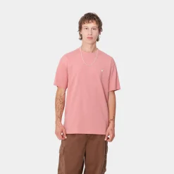 T-Shirts & Polos>Carhartt WIP S/S Madison T-Shirt Dusty Rose / White