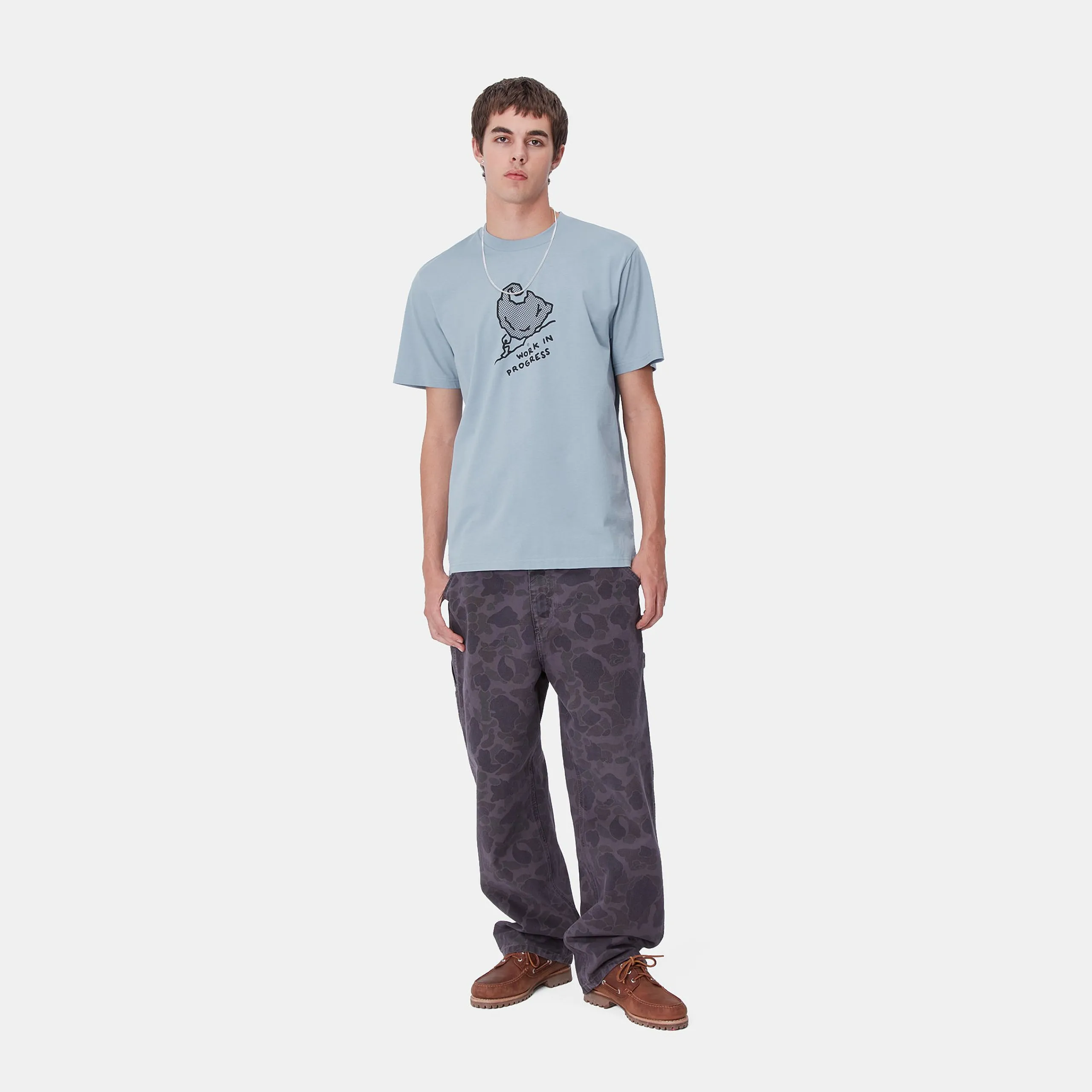T-Shirts & Polos>Carhartt WIP S/S Move On Up T-Shirt Dusty Ice / Black
