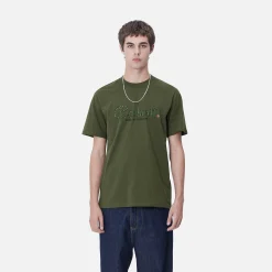 T-Shirts & Polos>Carhartt WIP S/S Paradise Script T-Shirt Tarragon