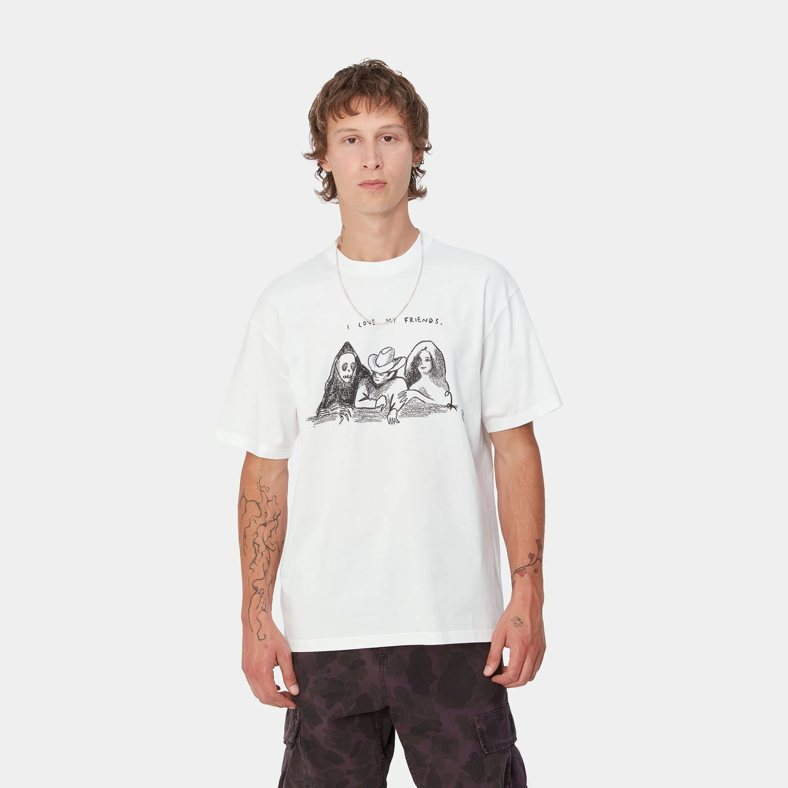 T-Shirts & Polos>Carhartt WIP S/S Pepe Friends T-Shirt White / Black