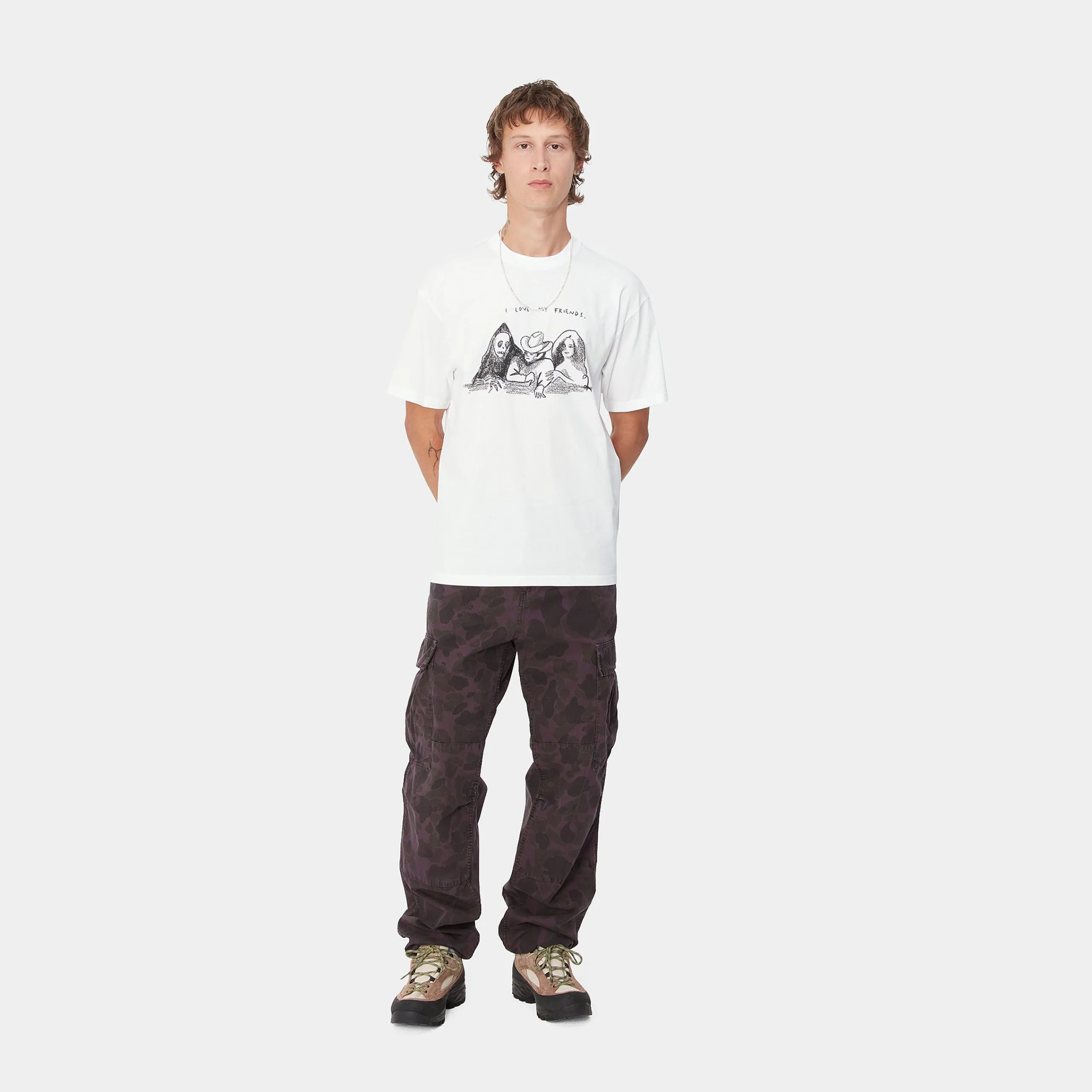 T-Shirts & Polos>Carhartt WIP S/S Pepe Friends T-Shirt White / Black
