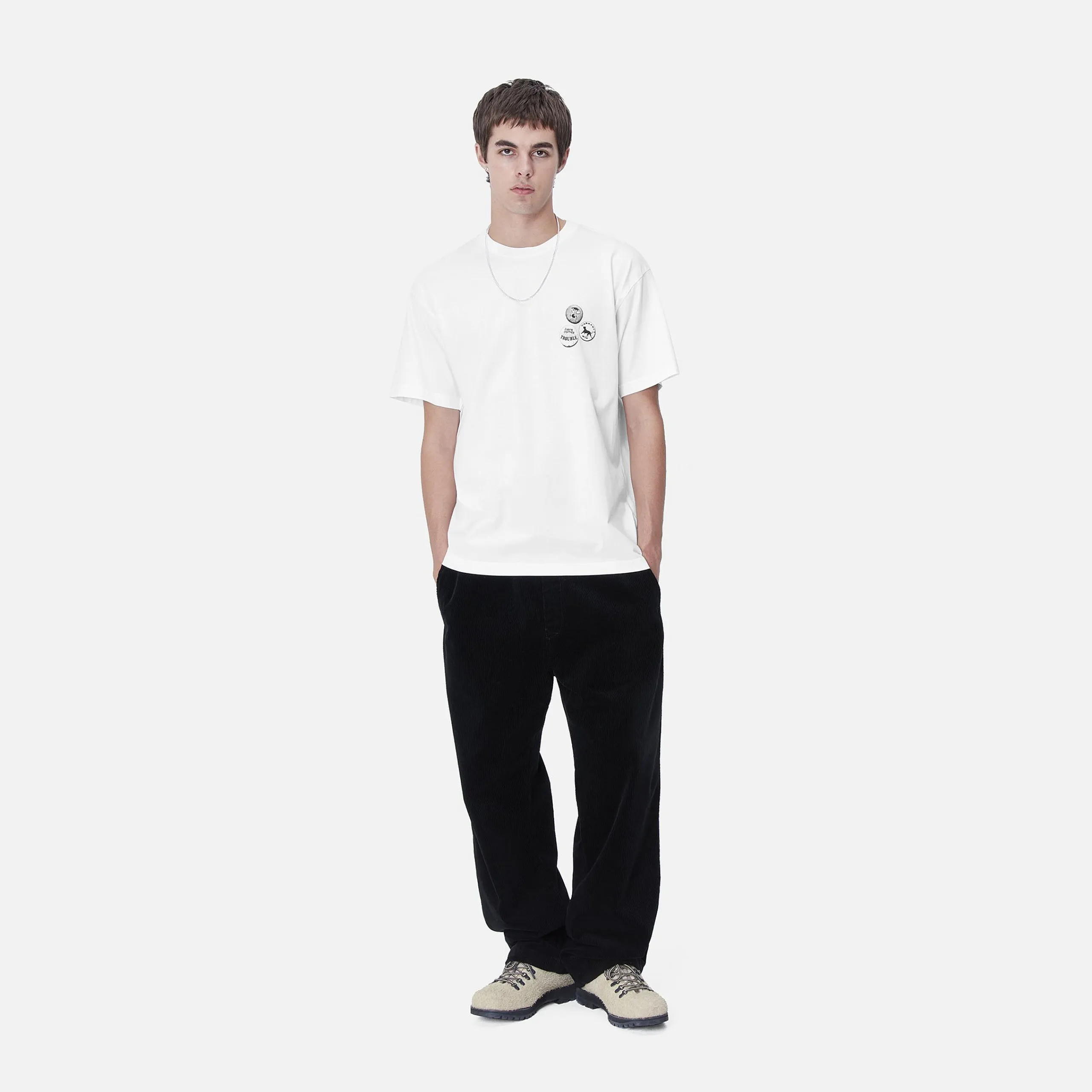 T-Shirts & Polos>Carhartt WIP S/S Pins T-Shirt White / Black