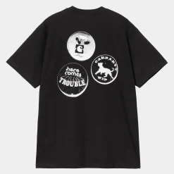 T-Shirts & Polos>Carhartt WIP S/S Pins T-Shirt Black / White