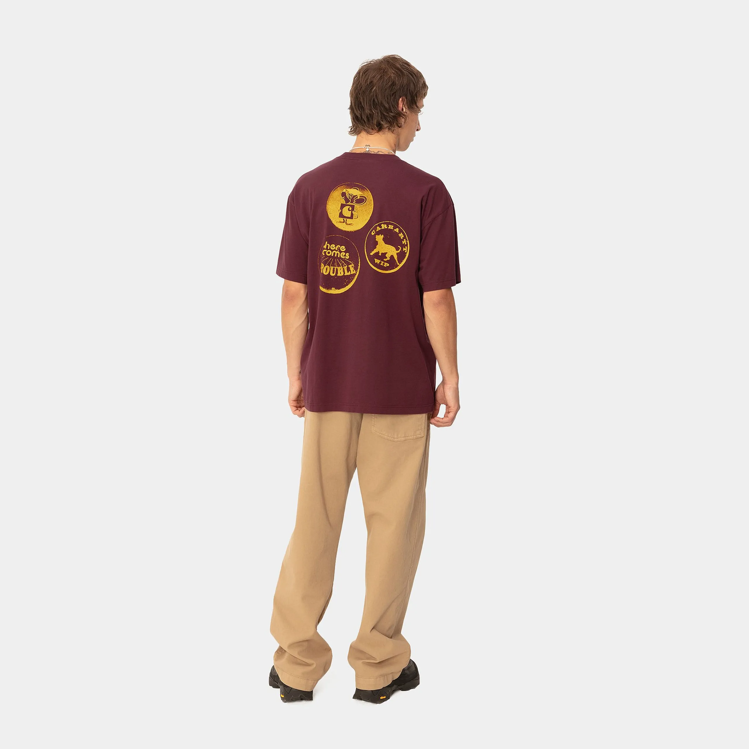 T-Shirts & Polos>Carhartt WIP S/S Pins T-Shirt Malbec / Orange