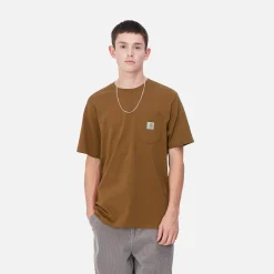 T-Shirts & Polos>Carhartt WIP S/S Pocket T-Shirt Deep H Brown