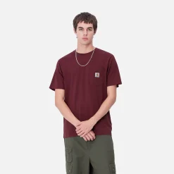 T-Shirts & Polos>Carhartt WIP S/S Pocket T-Shirt Malbec