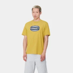 T-Shirts & Polos>Carhartt WIP S/S Press Script T-Shirt Golden Olive