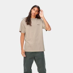 T-Shirts & Polos>Carhartt WIP S/S Script Embroidery T-Shirt Wall / Black