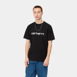 T-Shirts & Polos>Carhartt WIP S/S Script T-Shirt Black / White