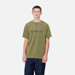 T-Shirts & Polos>Carhartt WIP S/S Script T-Shirt Capulet / Aura