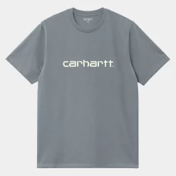 T-Shirts & Polos>Carhartt WIP S/S Script T-Shirt Dove Grey / Wax