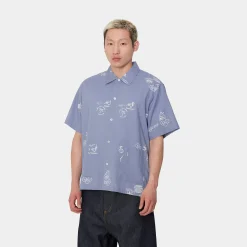 Hemden>Carhartt WIP S/S Stamp Shirt Stamp Print, Charm Blue