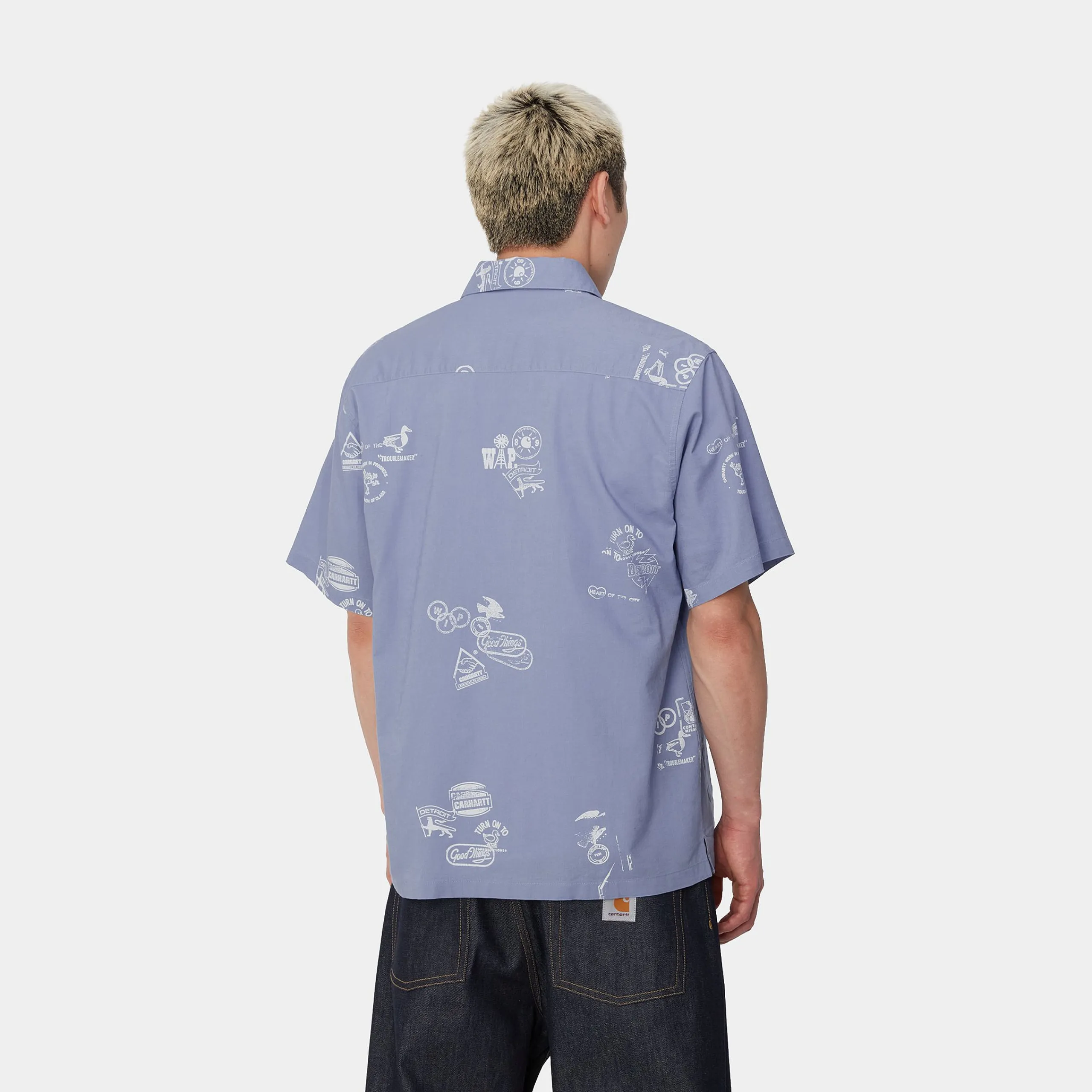 Hemden>Carhartt WIP S/S Stamp Shirt Stamp Print, Charm Blue