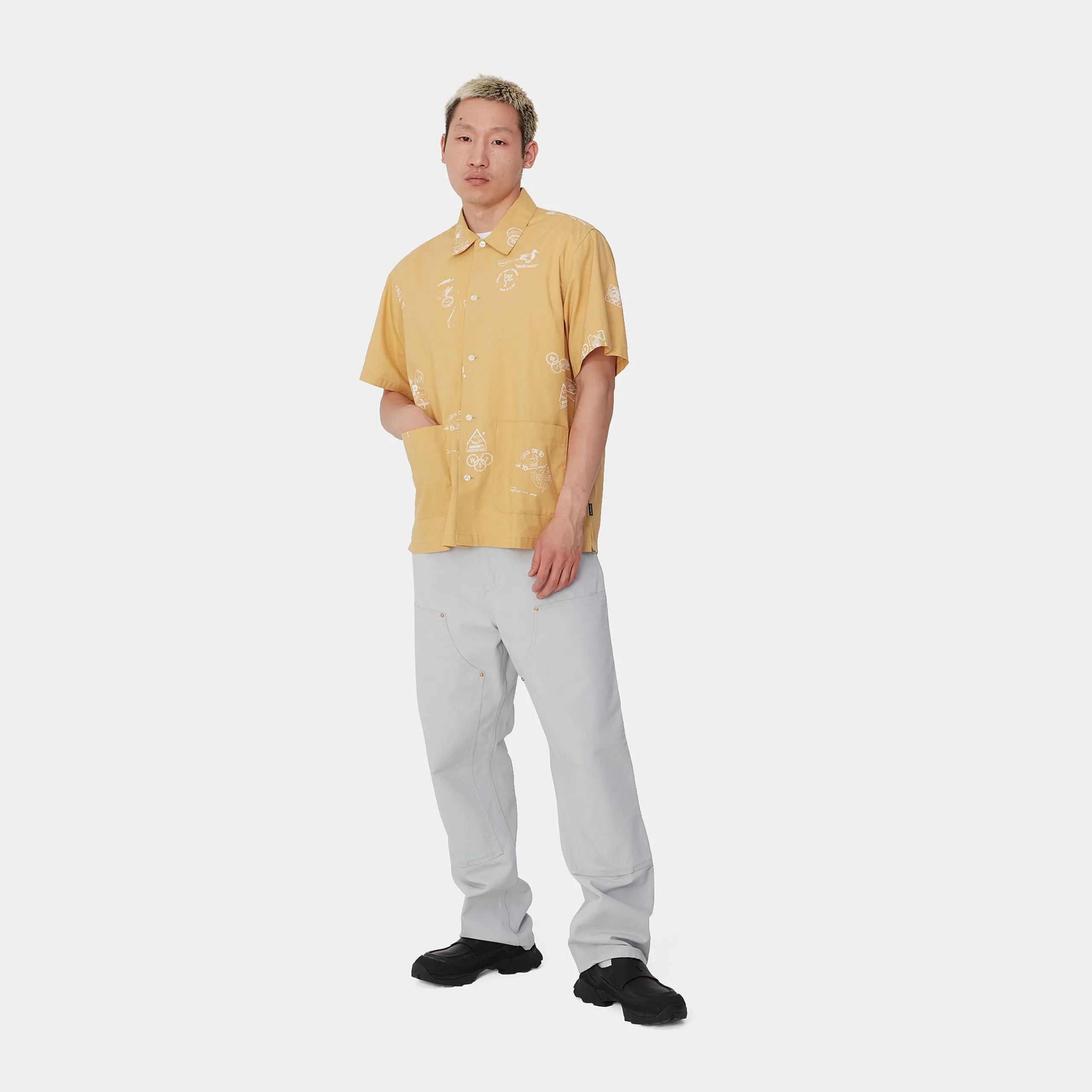 Hemden>Carhartt WIP S/S Stamp Shirt Stamp Print, Bourbon