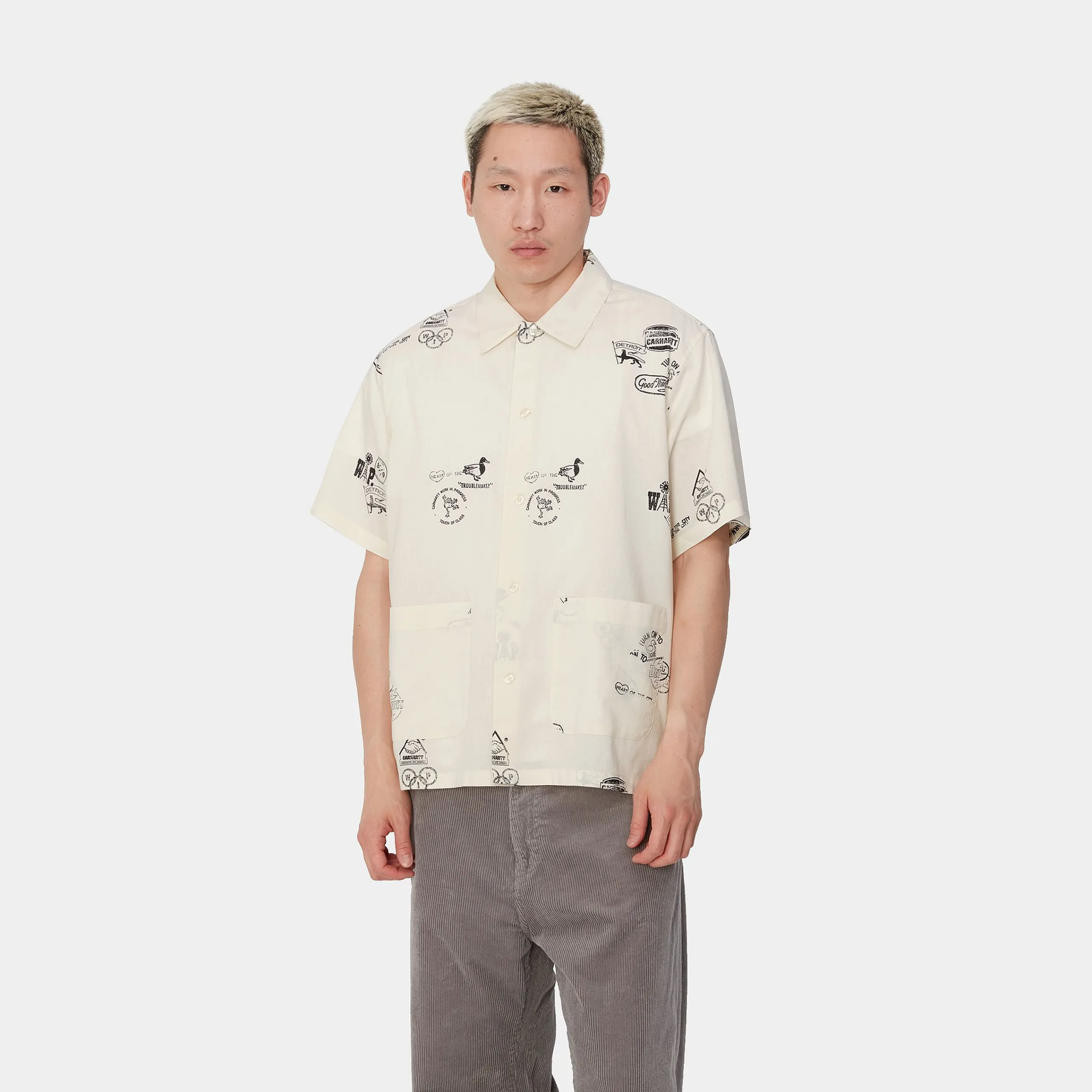 Hemden>Carhartt WIP S/S Stamp Shirt Stamp Print, Wax