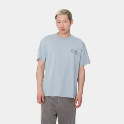 T-Shirts & Polos>Carhartt WIP S/S Stamp T-Shirt Misty Sky / Black