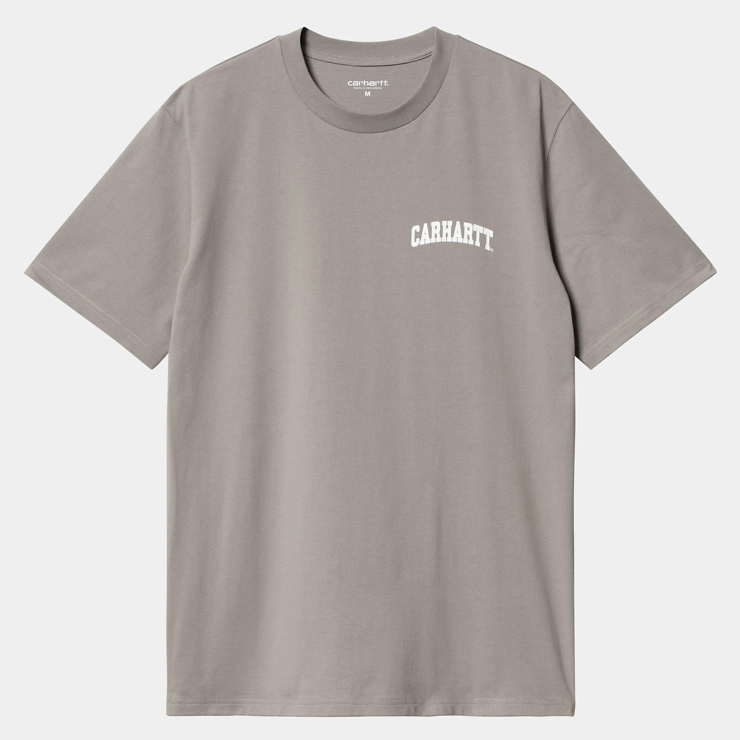 T-Shirts & Polos>Carhartt WIP S/S University Script T-Shirt Misty Grey / White