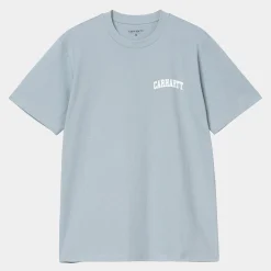 T-Shirts & Polos>Carhartt WIP S/S University Script T-Shirt Dusty Ice / White