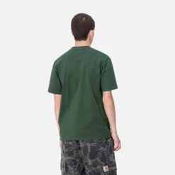 T-Shirts & Polos>Carhartt WIP S/S University Script T-Shirt Sycamore Tree / White
