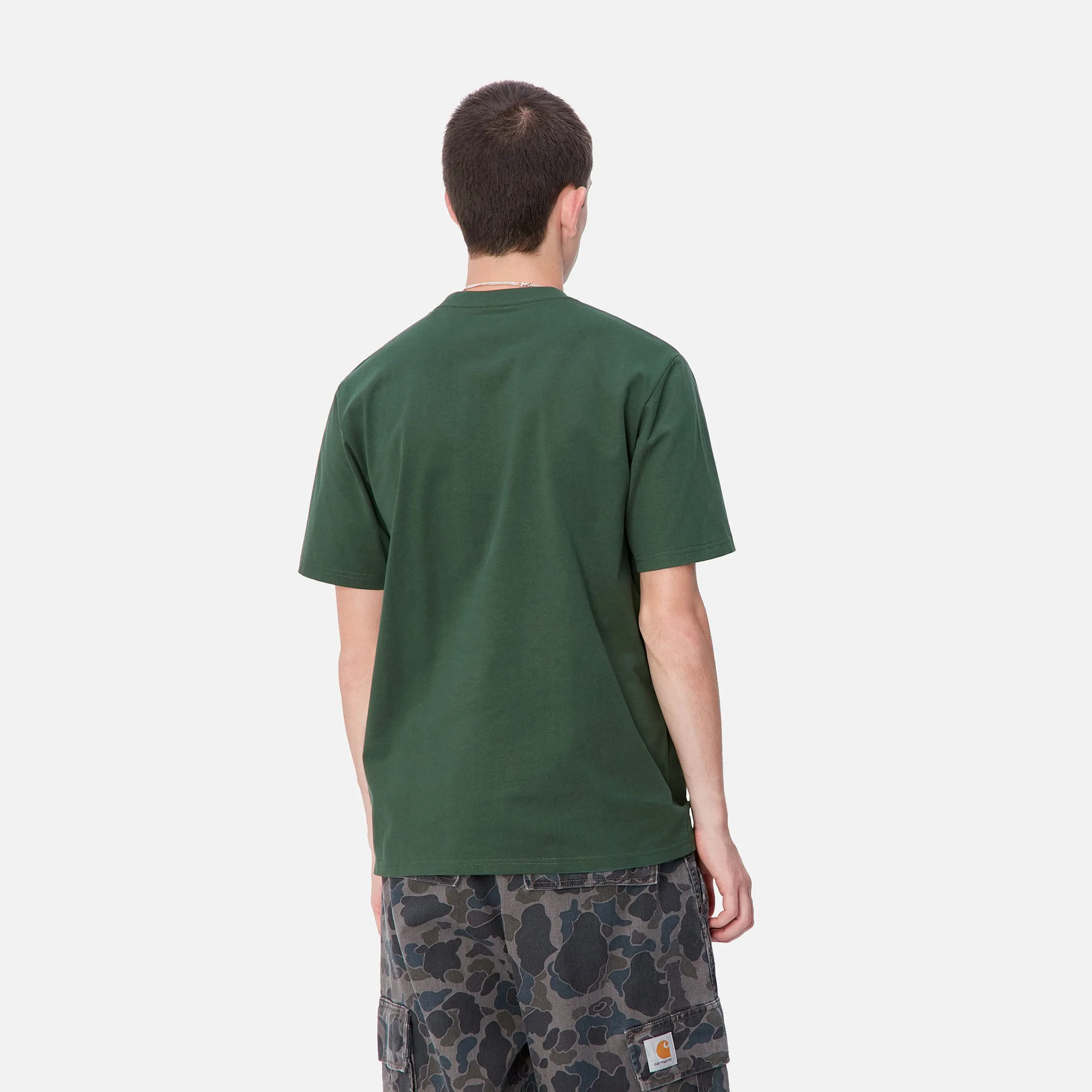 T-Shirts & Polos>Carhartt WIP S/S University Script T-Shirt Sycamore Tree / White