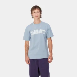 T-Shirts & Polos>Carhartt WIP S/S University T-Shirt Dusty Ice / White